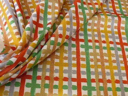 Brunschwig &amp; Fils Party Plaid Cotton Print Colorful Crayon! Bty