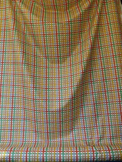 Brunschwig &amp; Fils Party Plaid Cotton Print Colorful Crayon! Bty