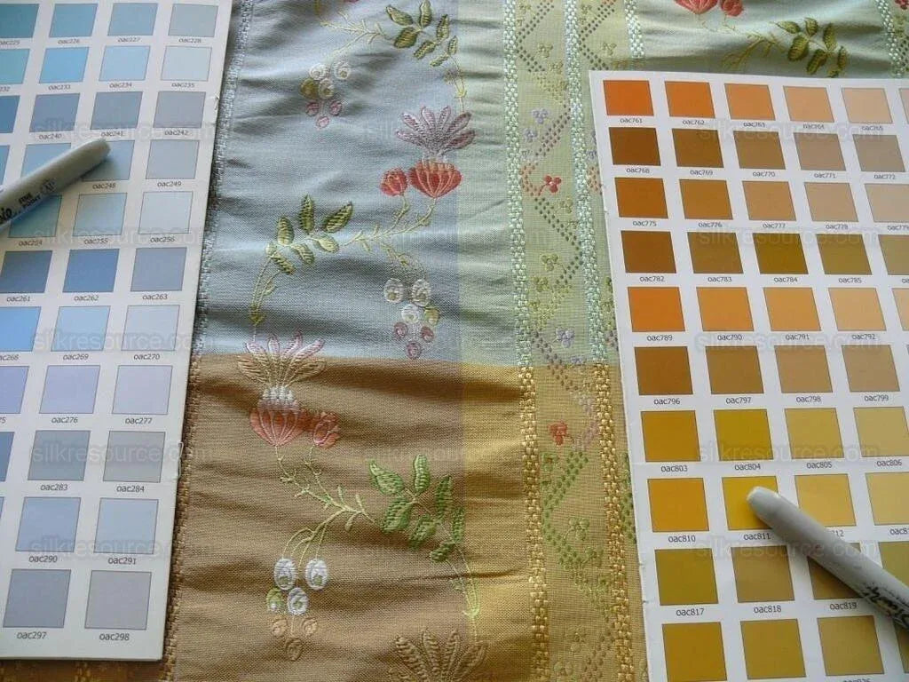 2.75y Scalamandre French Lace Flower Lampas Pink Blue Orange#16 MSRP USD 600+Y