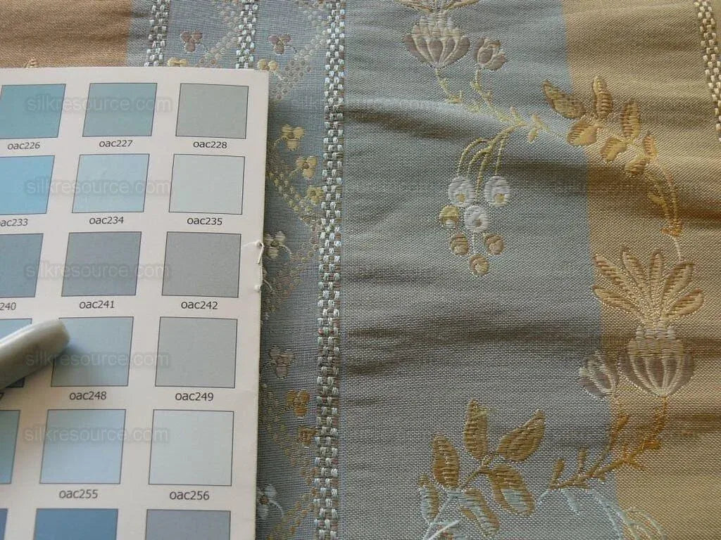 1.4y Scalamandre French Lace Flower Lampas Pink Blue Green#18 MSRP USD 600+Y