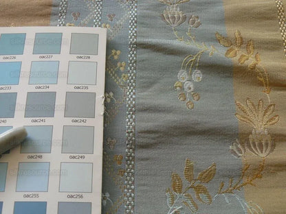 1.4y Scalamandre French Lace Flower Lampas Pink Blue Green#18 MSRP USD 600+Y