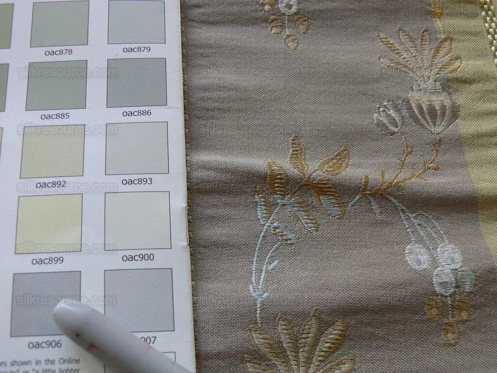 1.4y Scalamandre French Lace Flower Lampas Pink Blue Green#18 MSRP USD 600+Y