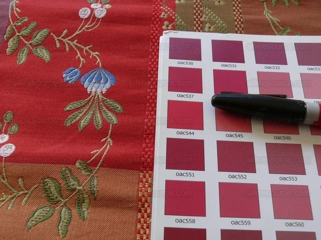 3.75y Scalamandre French Lace Flower Lampas Pink Blue Brown#17