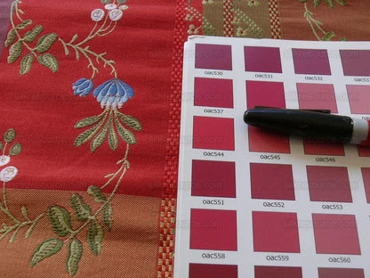 3.75y Scalamandre French Lace Flower Lampas Pink Blue Brown#17