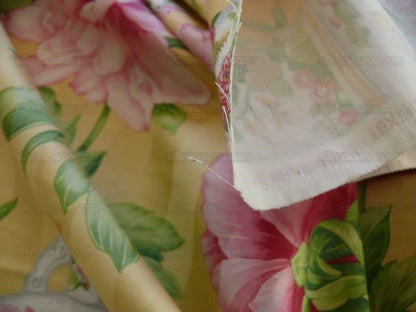 Gorgeous Chinoiserie Peony Print Cotton Satin Porcelain Ginger Jar