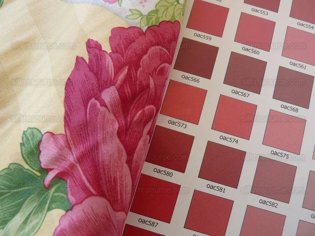 Gorgeous Chinoiserie Peony Print Cotton Satin Porcelain Ginger Jar