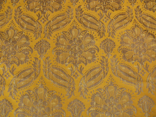 SCALAMANDRE REGGIO BROCATELLE GOLD STONE SILK fr ITALY MSRP$399/
