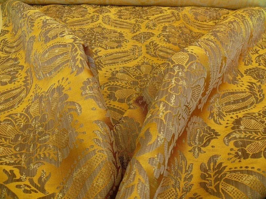 Scalamandre Reggio Brocatelle Gold Stone Silk Fr Italy Medici 16th Century MSRP USD 399/y