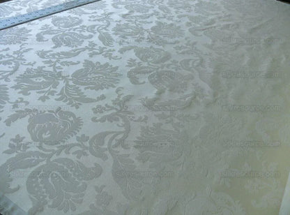 Clarence House Florent Italian Cotton Damask Pomegranate Ivory White MSRP USD 220/Y