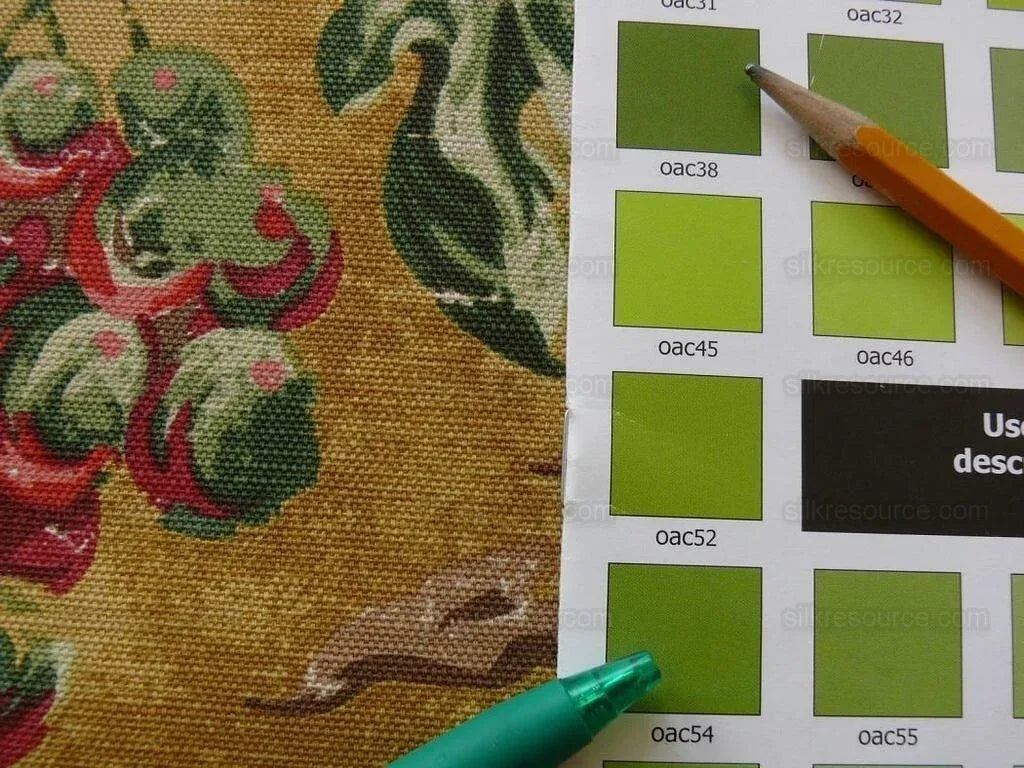 By Yard Scalamandre Dunraven Bird Of Paradise Hand Print Union Cloth Gold Mustard Pink Red Green MSRP USD 442/Y