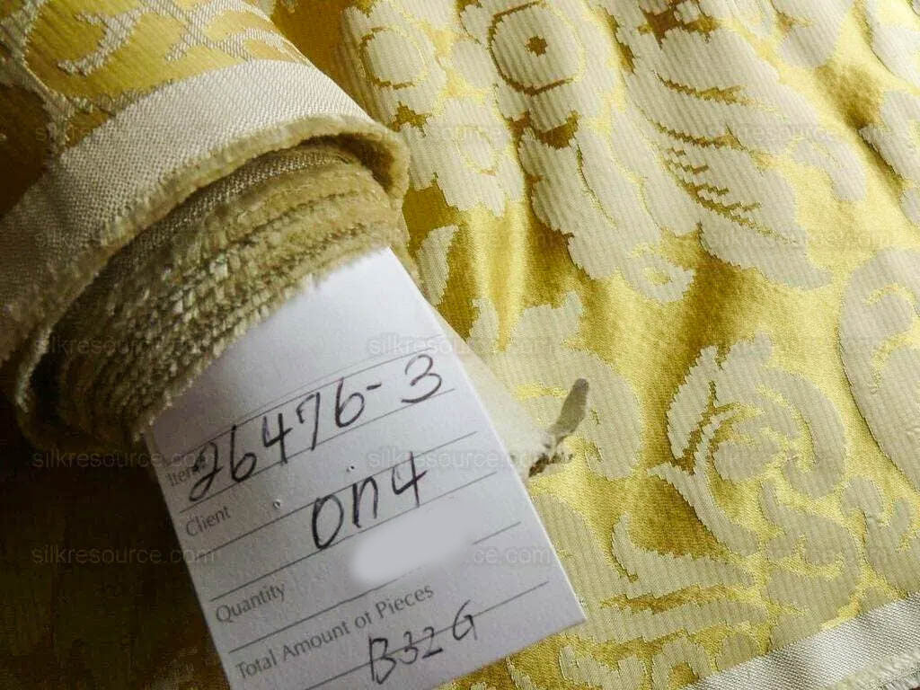 Scalamandre Lucia Gaufre Damask Gold 100% silk Damask Waffle Damask from Italy MSRP USD 538/Y