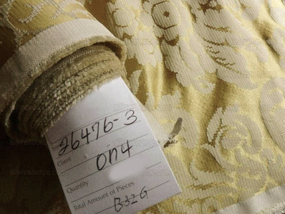 Scalamandre Lucia Gaufre Damask Gold 100% silk Damask Waffle Damask from Italy MSRP USD 538/Y