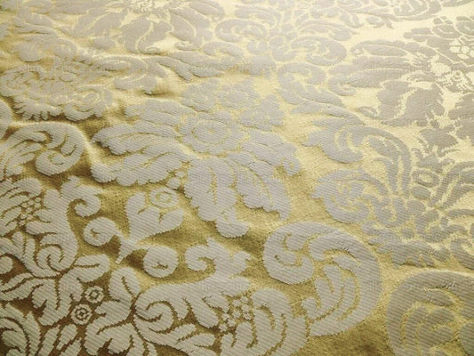 Scalamandre Lucia Gaufre Damask Gold 100% silk Damask Waffle Damask from Italy MSRP USD 538/Y