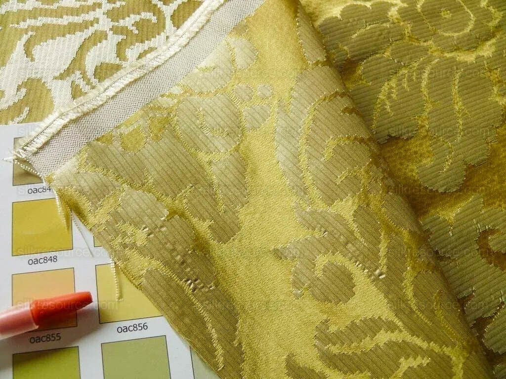 Scalamandre Lucia Gaufre Damask Gold 100% silk Damask Waffle Damask from Italy MSRP USD 538/Y