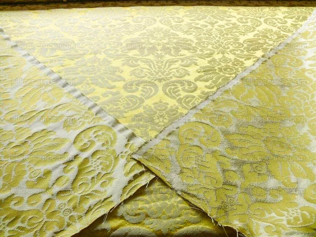 Scalamandre Lucia Gaufre Damask Gold 100% silk Damask Waffle Damask from Italy MSRP USD 538/Y