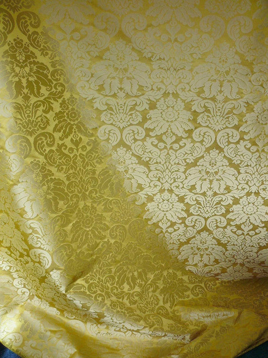Scalamandre Lucia Gaufre Damask Gold 100% silk Damask Waffle Damask from Italy MSRP USD 538/Y