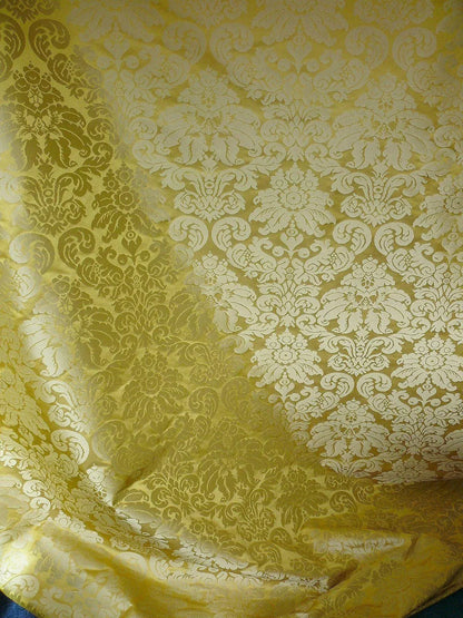 SCALAMANDRE LUCIA GAUFRE DAMASK GOLD 100%SILK DAMASK MSRP$384/Y