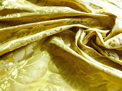 Scalamandre Lucia Gaufre Damask Gold 100% silk Damask Waffle Damask from Italy MSRP USD 538/Y
