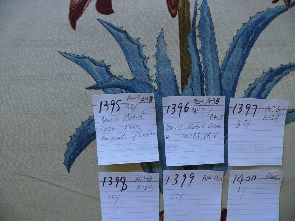 Brunschwig &amp; Fils Motril Tropical Floral Succulent Cotton Print Red Blue Fr Spain Gaston Y. Daniela