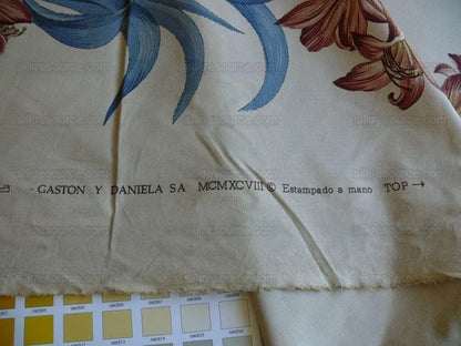 Brunschwig &amp; Fils Motril Tropical Floral Succulent Cotton Print Red Blue Fr Spain Gaston Y. Daniela