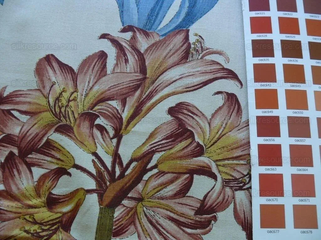 Brunschwig &amp; Fils Motril Tropical Floral Succulent Cotton Print Red Blue Fr Spain Gaston Y. Daniela