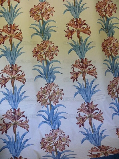 Brunschwig &amp; Fils Motril Tropical Floral Succulent Cotton Print Red Blue Fr Spain Gaston Y. Daniela