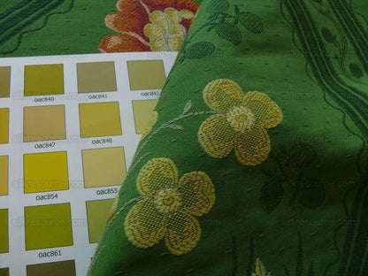 Bty Scalamandre Fraise Du Printemps Strawberry Classic Lampas Rich Green Rp$399/y