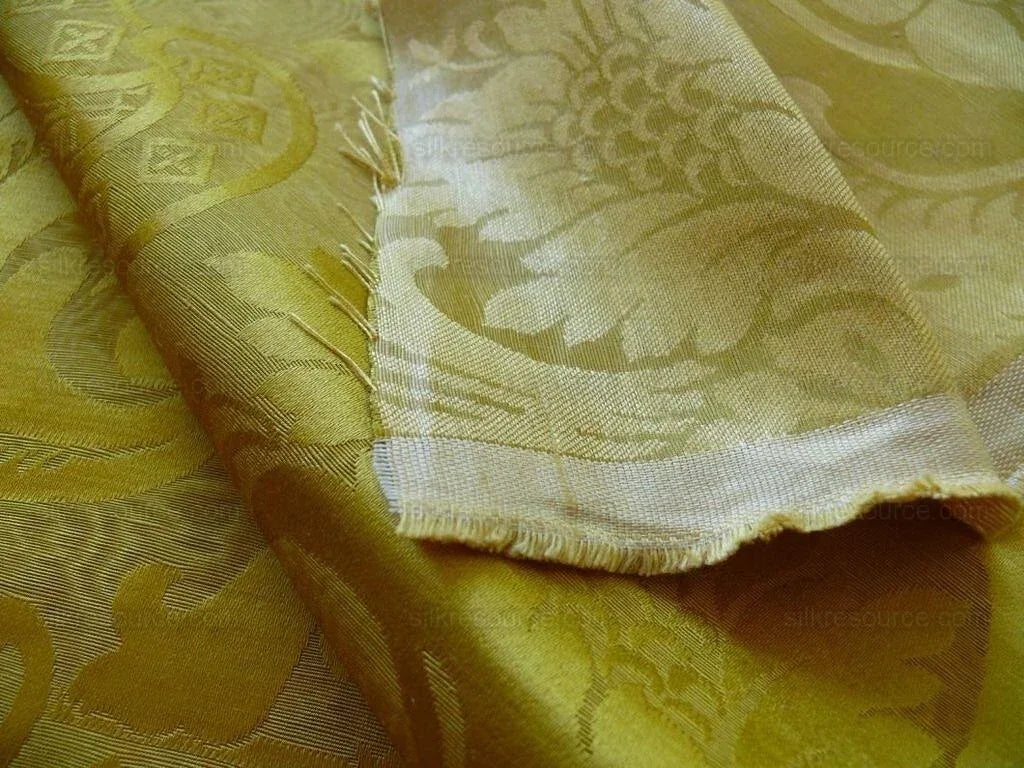 Scalamandre Silk &amp; Linen Renaissance Damask Lotus Rose Gilded Gold Glamour!