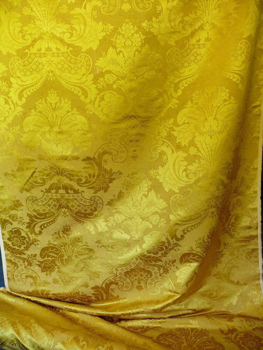 SCALAMANDRE SILK & LINEN DAMASK LOTUS ROSE GILDED GOLD GLAMOUR!