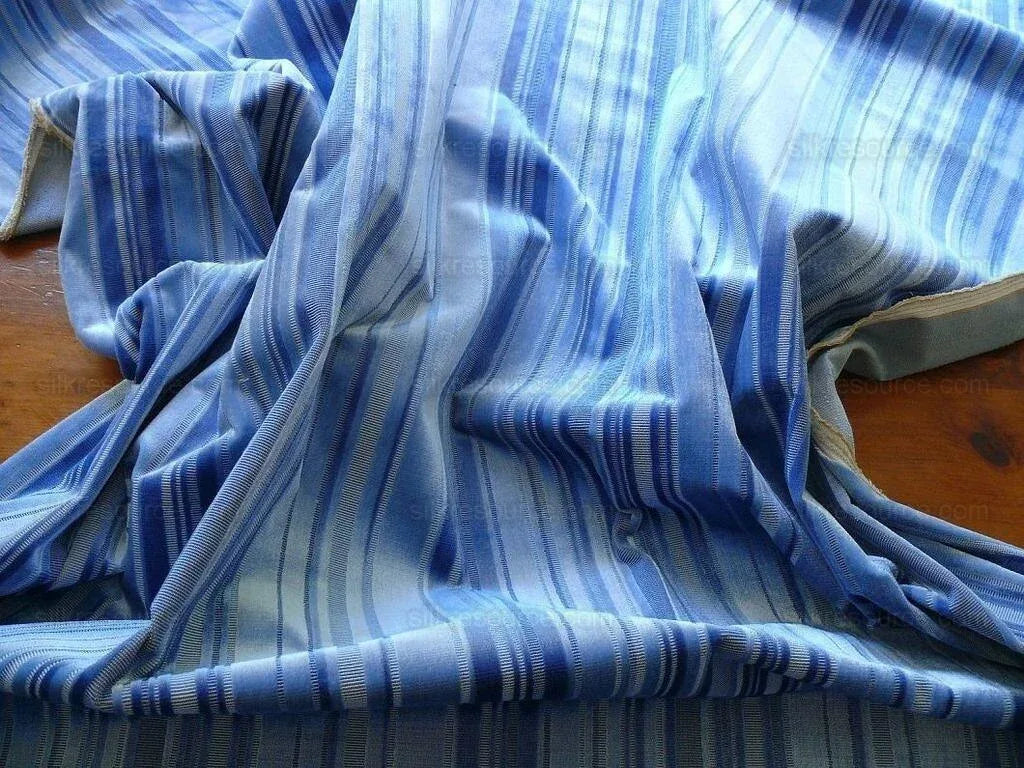 Brunschwig &amp; Fils Lavinia Silk Velvet Canton Blue MSRP USD 426/y