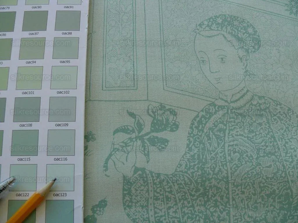 Brunschwig &amp; Fils Cathay Toile Cotton Chinoiserie Jade Flower Light Green