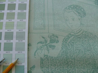 Brunschwig &amp; Fils Cathay Toile Cotton Chinoiserie Jade Flower Light Green