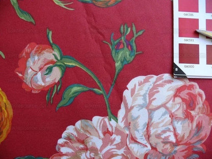 Bty Schumacher Print Cotton Dutch Garden Tulip Rose Poppy Lilac