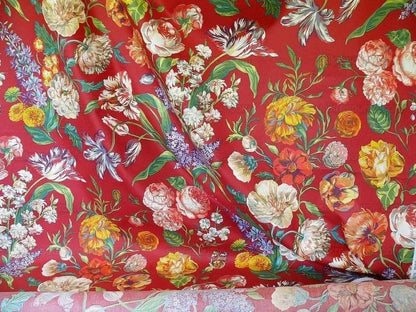 Bty Schumacher Print Cotton Dutch Garden Tulip Rose Poppy Lilac