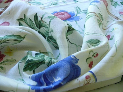 By Yard Scalamandre Flower &amp; Birds Linen Print Orienteaux  Chinoiserie