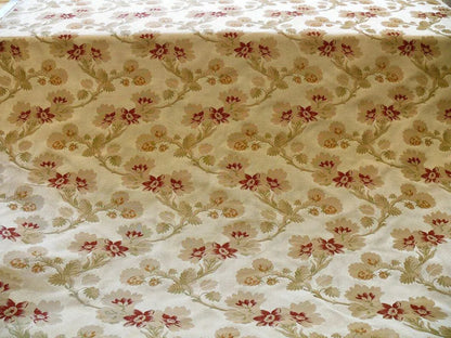 HIGHEST END 100% SILK LAMPAS LORRAINE LACE & FLOWER GARLAND CREA