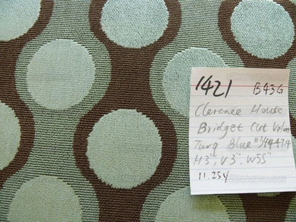 Clarence House Bridget Cut Velvet Deep Turquoise Blue MSRP USD 510/Y