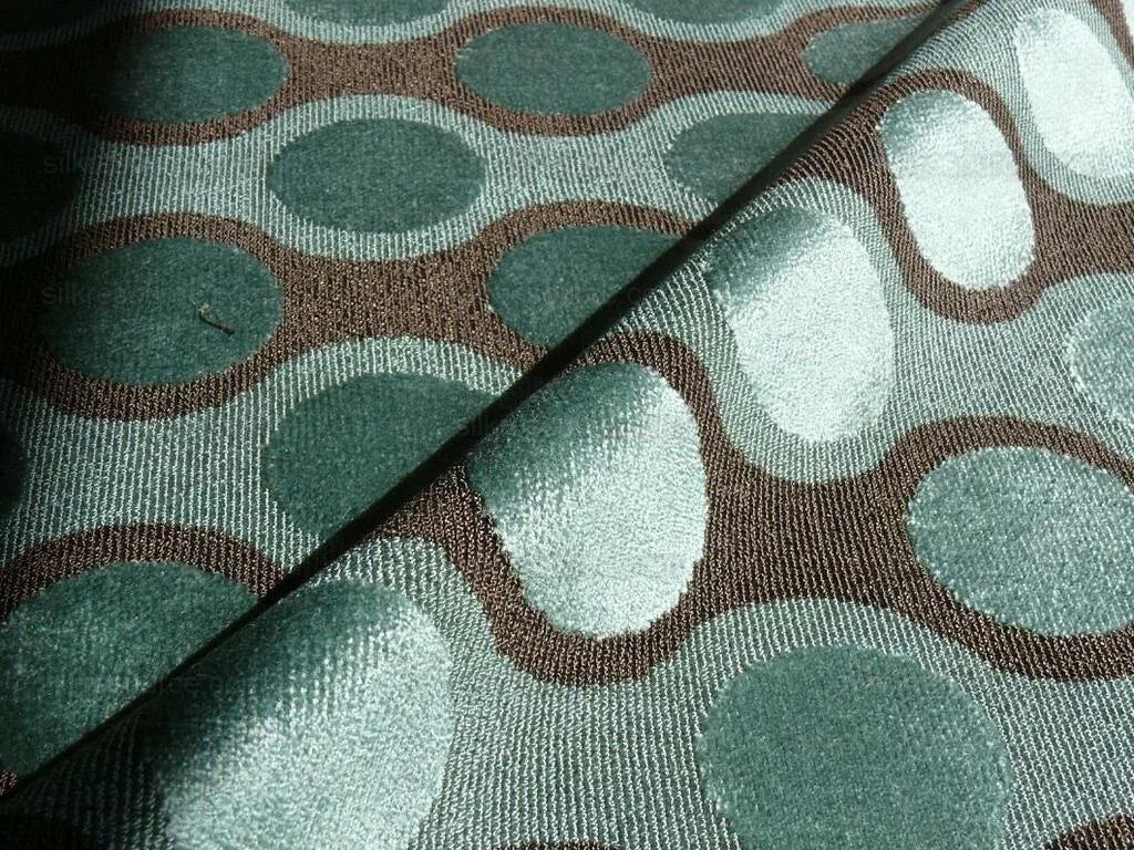 Clarence House Bridget Cut Velvet Deep Turquoise Blue MSRP USD 510/Y