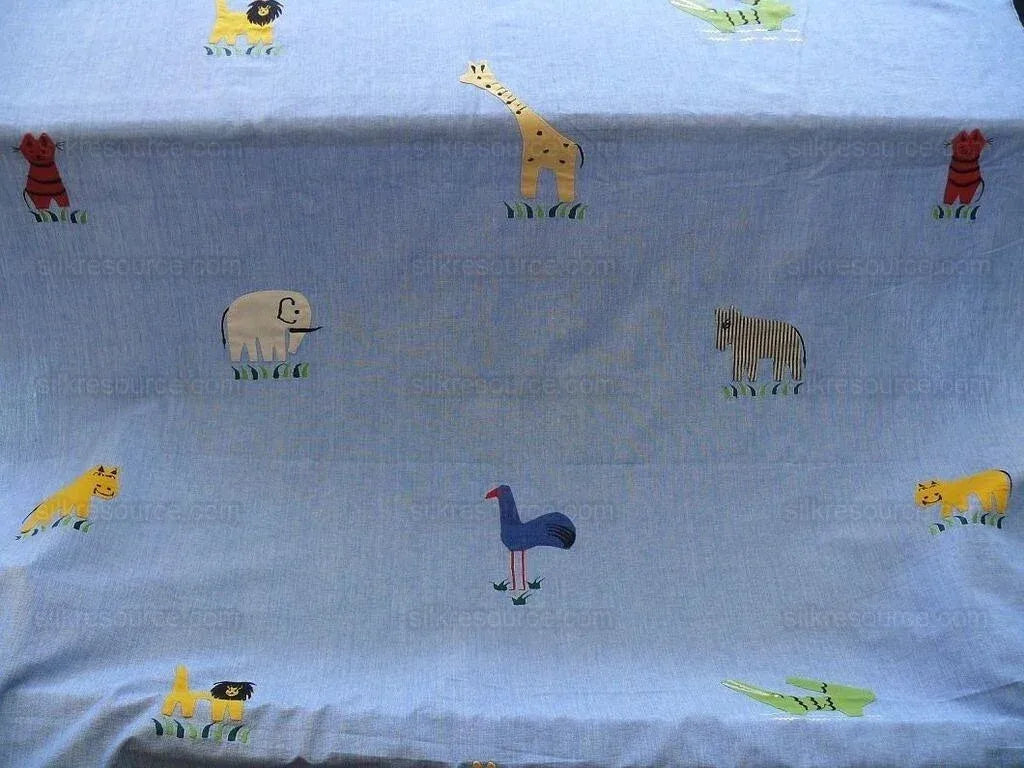 Osborne &amp; Little Safari Animals Birds Applique Embroidery 5y