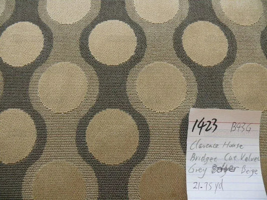 Clarence House Bridget Cut Velvet Grey Silver MSRP USD 510/Y