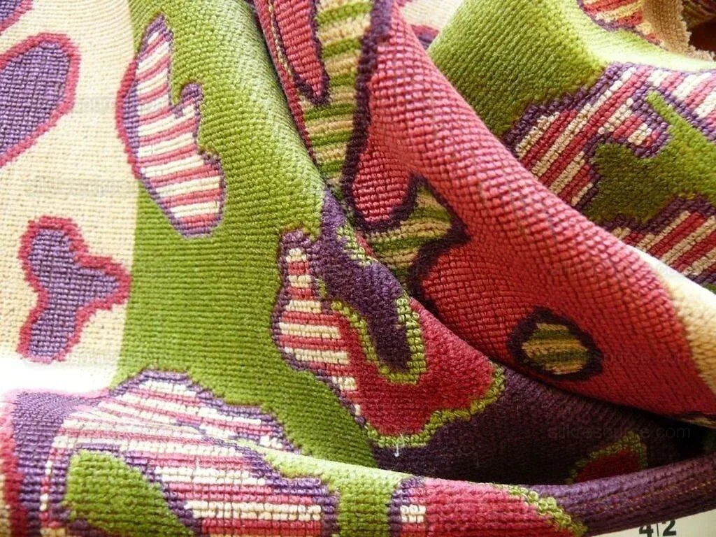 Clarence House Amelie Amelie Linen Velvet Hot Pink Green Bty MSRP USD 300+/y