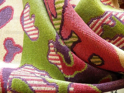 Clarence House Amelie Amelie Linen Velvet Hot Pink Green Bty MSRP USD 300+/y