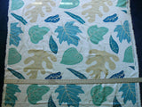 CLARENCE HOUSE LANDIS LINEN FOLIAGE PRINT BLUE GREEN GREY TAN MS