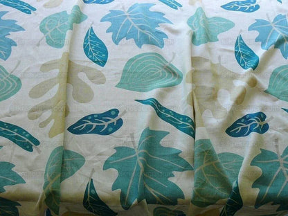 Clarence House Landis Linen Foliage Print Blue Green Grey Tan Chartreuse Elm Maple Oak MSRP USD 190/y