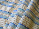 SCALAMANDRE MANCHESTER STRIPE 100% SILK BLUE WHITE RUST 10.75YD