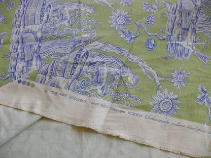 Scalamandre The Wine Grower Linen Print Green Blue 2y