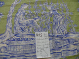 SCALAMANDRE THE WINE GROWER LINEN PRINT GREEN BLUE 1Y++ #1444