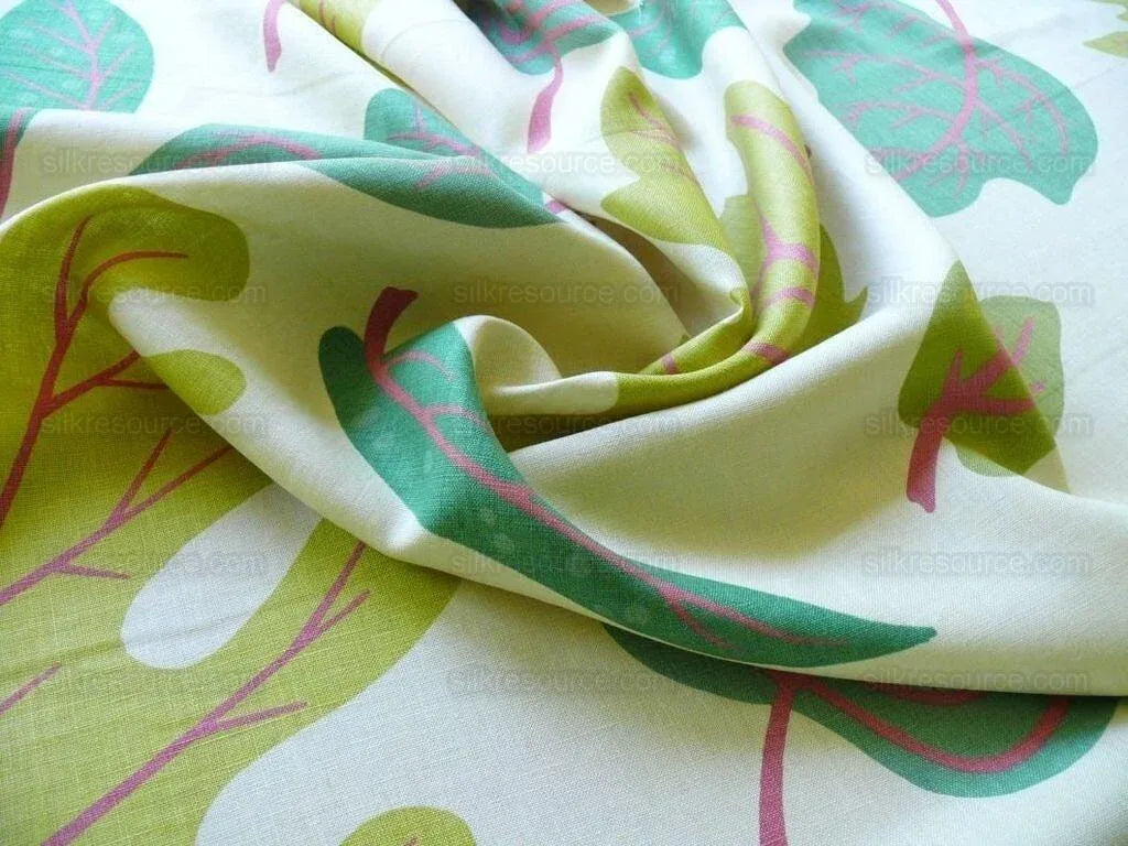 Clarence House Landis Linen Foliage Print Pink Green Tan Chartreuse Elm Maple Oak MSRP USD 190/y