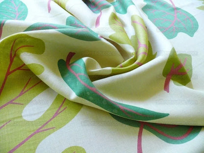 Clarence House Landis Linen Foliage Print Pink Green Tan Chartreuse Elm Maple Oak MSRP USD 190/y