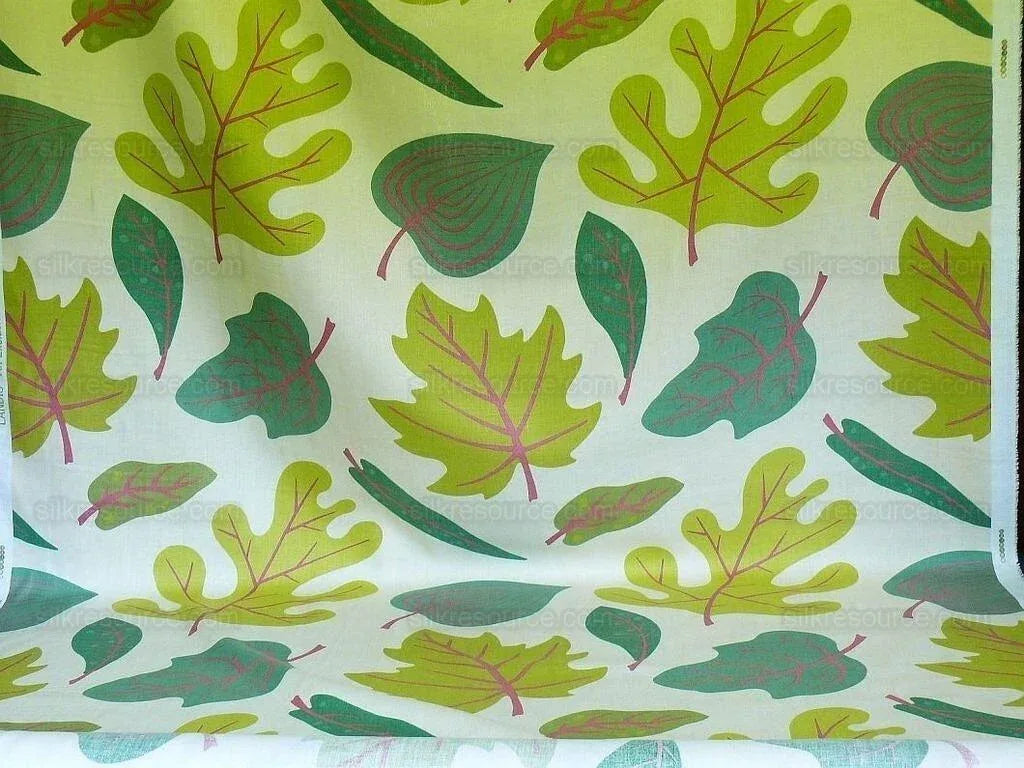 Clarence House Landis Linen Foliage Print Pink Green Tan Chartreuse Elm Maple Oak MSRP USD 190/y